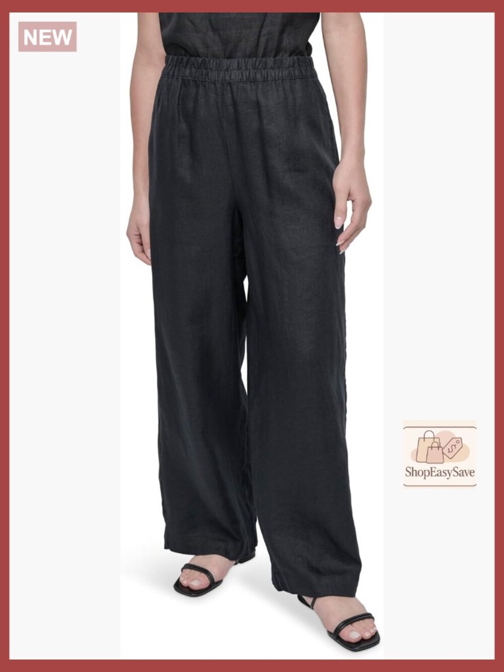 Lightweight Linen Wide Leg Pant Relaxed Fit Pull On Summer